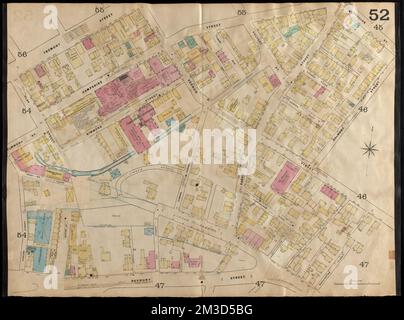 Insurance maps of Boston volume two : plate 52 , Fire risk assessment, Massachusetts, Boston, Maps, Roxbury Boston, Mass., Maps Norman B. Leventhal Map Center Collection Stock Photo