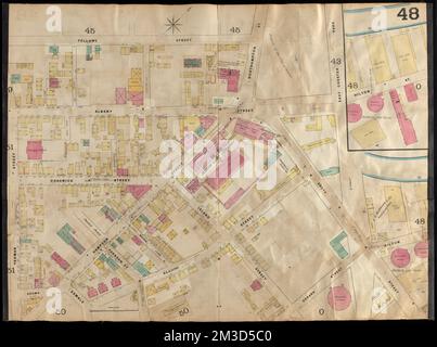 Insurance maps of Boston volume two : plate 48 , Fire risk assessment, Massachusetts, Boston, Maps, Roxbury Boston, Mass., Maps Norman B. Leventhal Map Center Collection Stock Photo