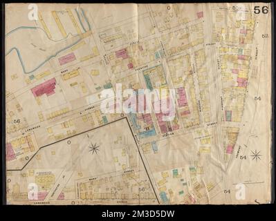 Insurance maps of Boston volume two : plate 56 , Fire risk assessment, Massachusetts, Boston, Maps, Roxbury Boston, Mass., Maps Norman B. Leventhal Map Center Collection Stock Photo