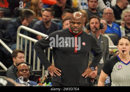 Orlando, Florida, USA, December 14, 2022, Atlanta Hawks Head Coach Nate McMillan at the Amway Center.  (Photo Credit:  Marty Jean-Louis) Credit: Marty Jean-Louis/Alamy Live News Stock Photo