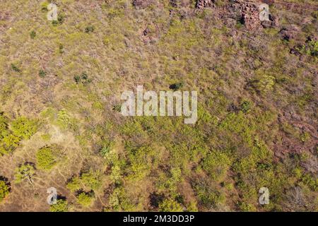 Aerial View of Narsinghgarh Fort and surrounding areas located in Madhya Pradesh, India Stock Photo