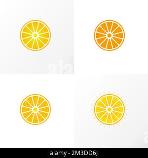 citrus fruit or orange image graphic icon logo design abstract concept vector stock. Can be used as a symbol associated with fresh Stock Vector