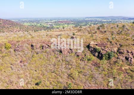 Aerial View of Narsinghgarh Fort and surrounding areas located in Madhya Pradesh, India Stock Photo