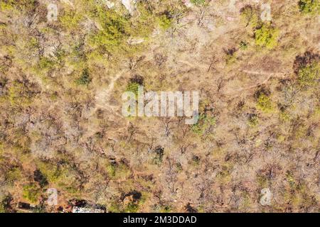 Aerial View of Narsinghgarh Fort and surrounding areas located in Madhya Pradesh, India Stock Photo