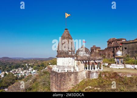 Aerial View of Narsinghgarh Fort and surrounding areas located in Madhya Pradesh, India Stock Photo