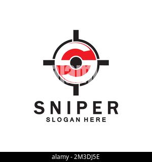 Sniper Aim Target Vector Logo. Initial S Target Logo Vector Stock Vector