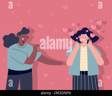 interracial lesbians lovers couple Stock Vector Image & Art - Alamy