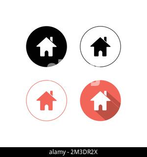 House Icon Set is ideal for a variety of applications.Stay at Home Icon in 4 Styles in Vector Format on White Background. Stock Vector
