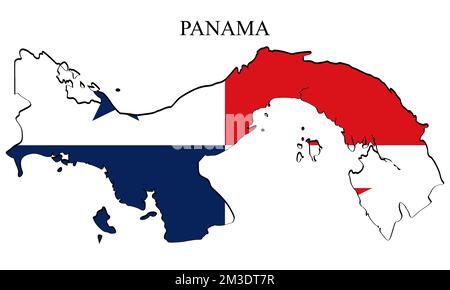 Panama map vector illustration. Global economy. Famous country. Central America. America. Stock Vector