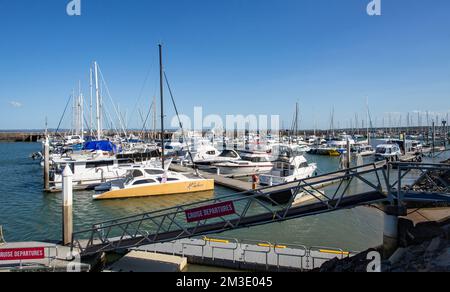 The Great Sandy Straits Marina is located at Urangan harbour in Hervey Bay, Queensland, Australia Stock Photo