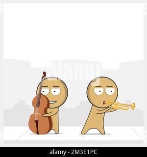 Man playing the trumpet Stock Vector