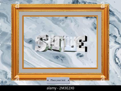 Abstract image “sale” as marble picture. 3d color vector illustration Stock Vector