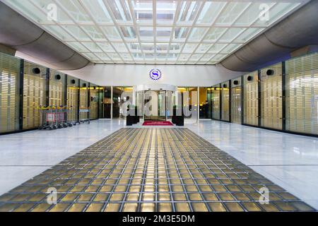 PARIS - SEPTEMBER 10: Charles de Gaulle Airport interior on September 10, 2014 in Paris, France. Paris Charles de Gaulle Airport, also known as Roissy Stock Photo