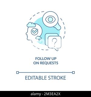 Follow up on requests turquoise concept icon Stock Vector