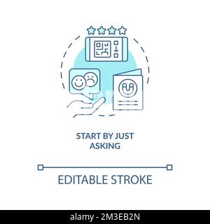 Start by just asking turquoise concept icon Stock Vector