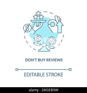 Dont buy reviews turquoise concept icon Stock Vector