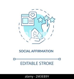 Social affirmation turquoise concept icon Stock Vector