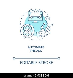 Automate the ask turquoise concept icon Stock Vector