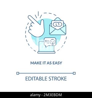 Make it as easy turquoise concept icon Stock Vector