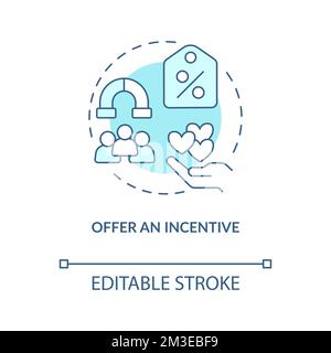 Offer incentive turquoise concept icon Stock Vector