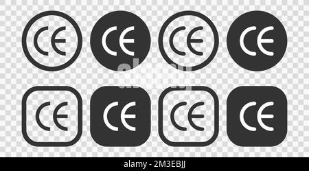 Set of CE mark symbol for conformite europeenne, clean label product, information vector illustration sign eps 10 Stock Vector