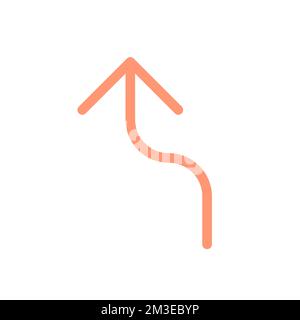 Left reverse turn arrow flat color ui icon Stock Vector