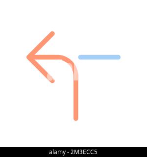 Left horizontal alignment sign flat color ui icon Stock Vector