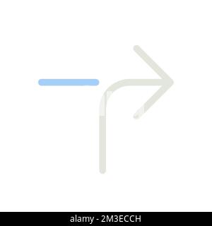 Right horizontal alignment sign flat color ui icon Stock Vector