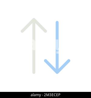 Two way traffic arrows flat color ui icon Stock Vector