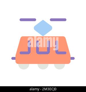 Electric trolleybus flat color ui icon Stock Vector