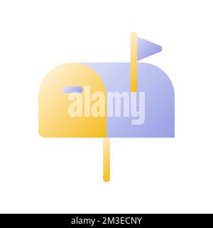 Mailbox flat gradient two-color ui icon Stock Vector