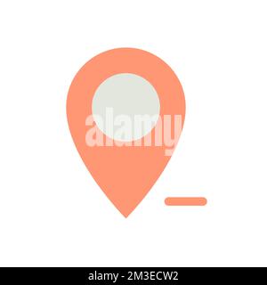 Remove pin from map flat color ui icon Stock Vector