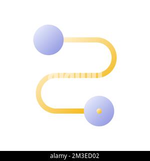 Route flat gradient two-color ui icon Stock Vector