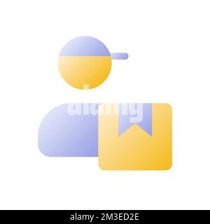 Courier flat gradient two-color ui icon Stock Vector