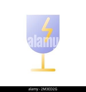 Broken wineglass flat gradient two-color ui icon Stock Vector