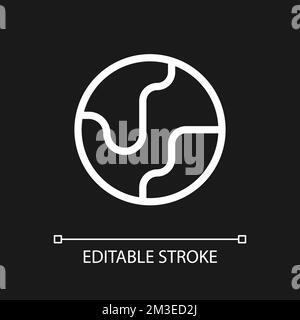 Earth planet pixel perfect white linear icon for dark theme Stock ...