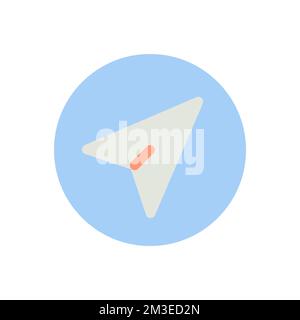 Navigation pointer flat color ui icon Stock Vector