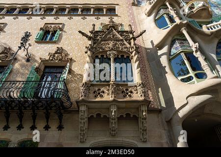 Classicist Architecture, Passeig De Gracia, Barcelona, Catalonia, Spain Stock Photo