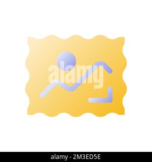 Postage stamp flat gradient two-color ui icon Stock Vector