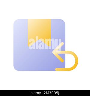 Return parcel flat gradient two-color ui icon Stock Vector