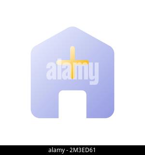 Add address flat gradient two-color ui icon Stock Vector