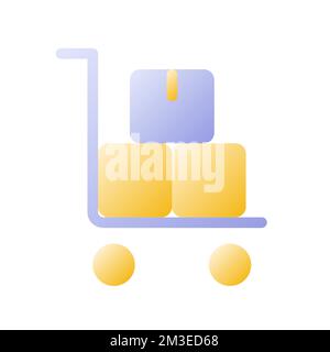 Pallet truck with parcels flat gradient two-color ui icon Stock Vector