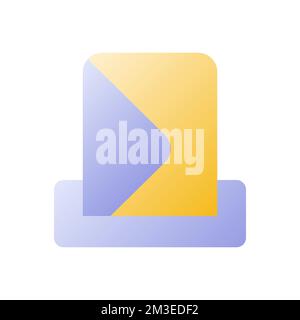 Drop letter flat gradient two-color ui icon Stock Vector