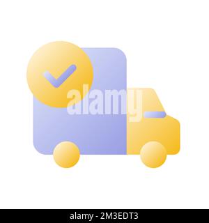 Shipment complete flat gradient two-color ui icon Stock Vector