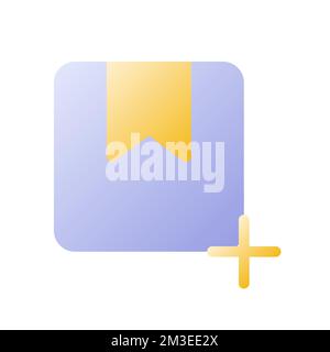Add parcel flat gradient two-color ui icon Stock Vector