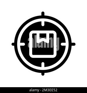 Focus on parcel black glyph ui icon Stock Vector