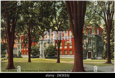 Main Engineering, The Pennsylvania State College, State College, Pa. , Universities & colleges, Tichnor Brothers Collection, postcards of the United States Stock Photo