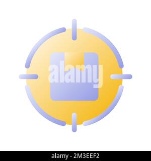 Focus on parcel flat gradient two-color ui icon Stock Vector