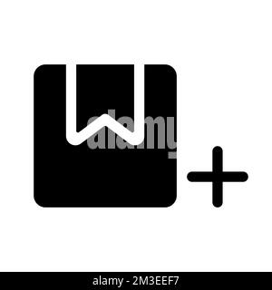 Add parcel black glyph ui icon Stock Vector