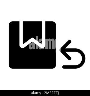 Return parcel black glyph ui icon Stock Vector
